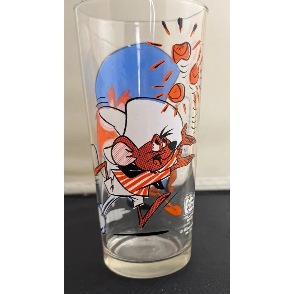 Yosemite Sam Speedy Gonzales Looney Tunes Pepsi Glass‎ Gold Panning Vintage USA